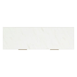 Bureau à 6 tiroirs en marbre blanc et bois noir - Cadmori
