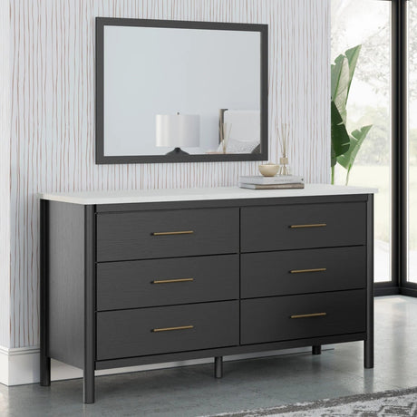 Miroir de bureau en bois/MDF noir - Cadmori