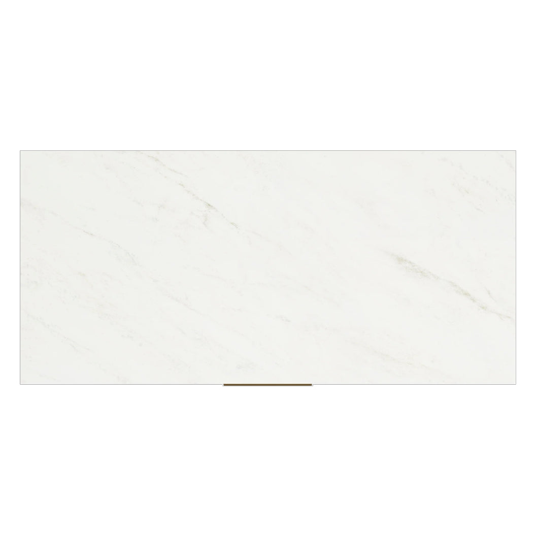 Commode à 5 tiroirs en marbre blanc et bois noir