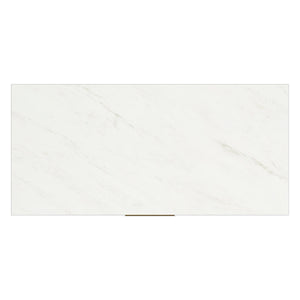 Commode à 5 tiroirs en marbre blanc et bois noir