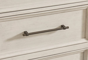 Bureau à 5 tiroirs et 2 portes en bois bicolore - Shaybrock