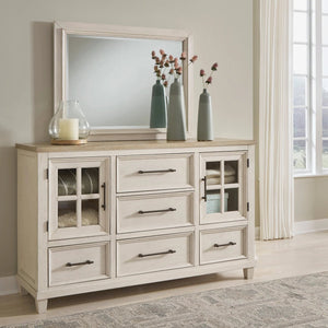 Miroir de bureau en bois/placage bicolore - Shaybrock