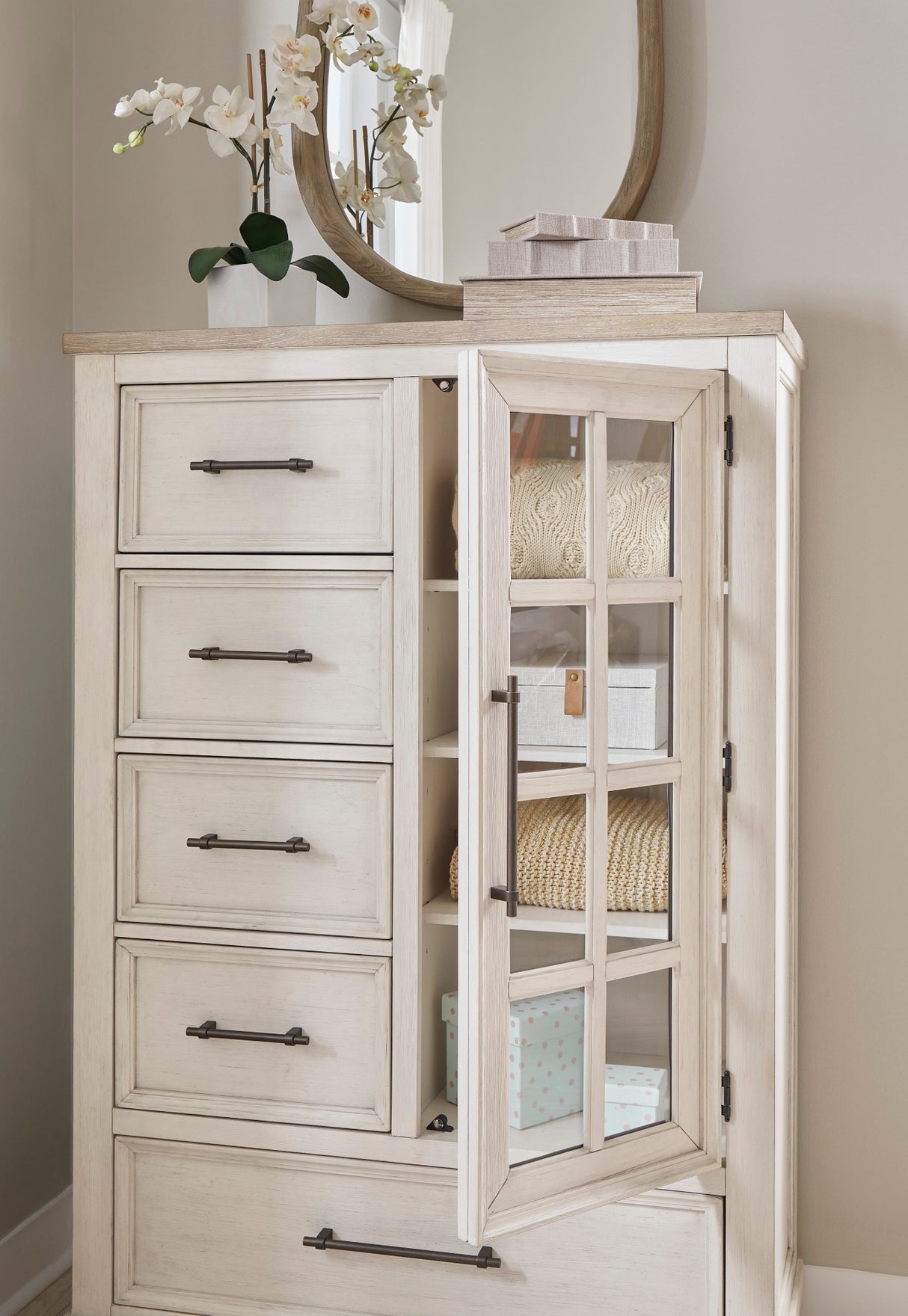 Commode à 5 tiroirs en bois bicolore - Shaybrock