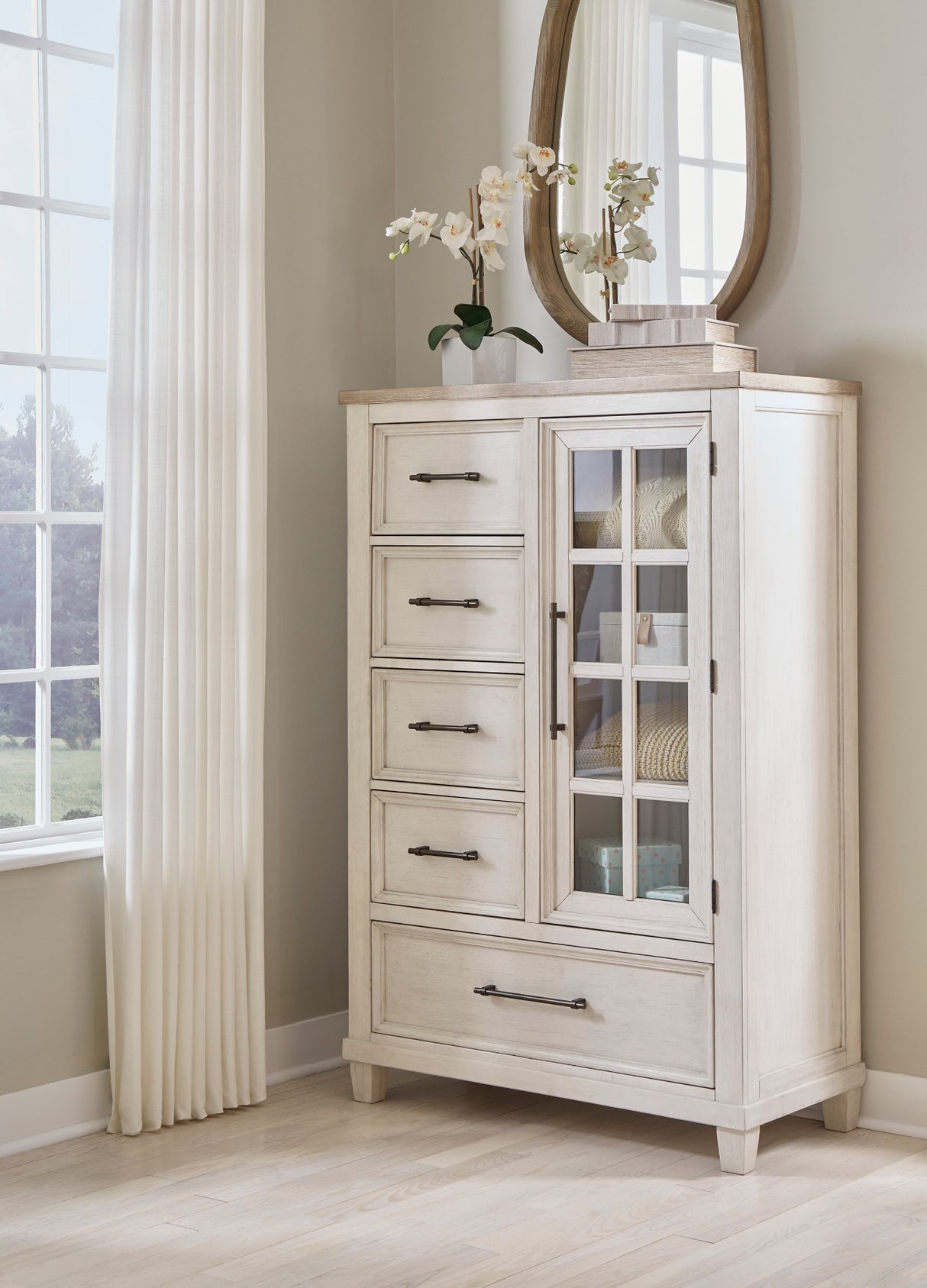 Commode à 5 tiroirs en bois bicolore - Shaybrock