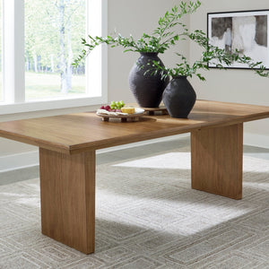 Table de salle à manger bois brune claire extensible - Sherbana