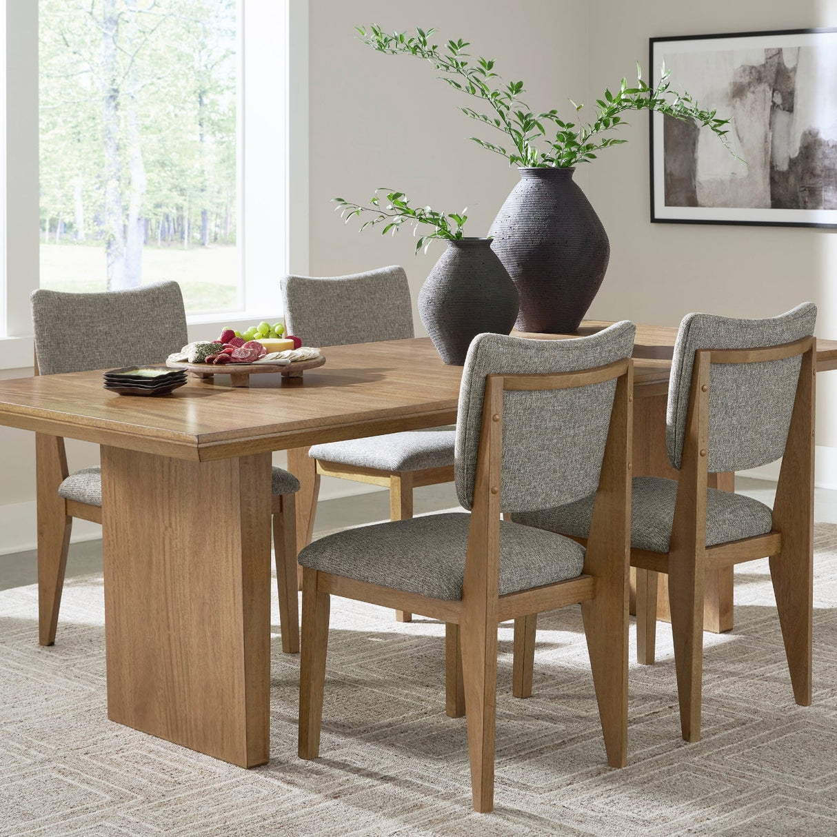 Table de salle à manger bois brune claire extensible - Sherbana