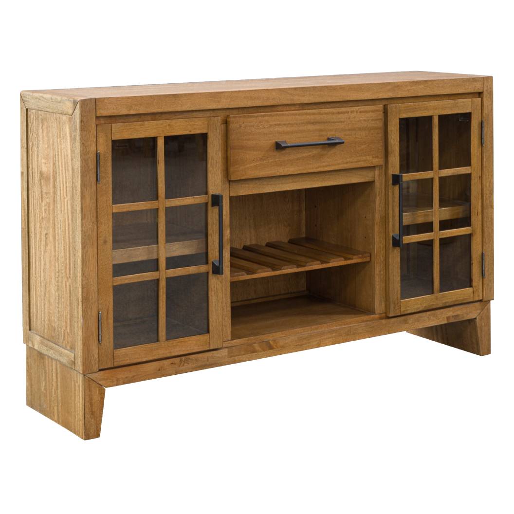 Buffet en bois brun clair avec 2 portes et 1 tiroir - Sherbana