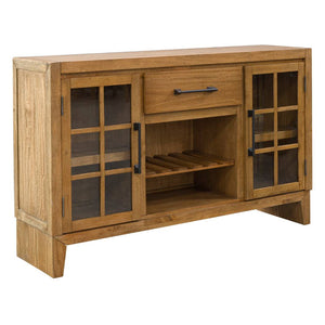 Buffet en bois brun clair avec 2 portes et 1 tiroir - Sherbana