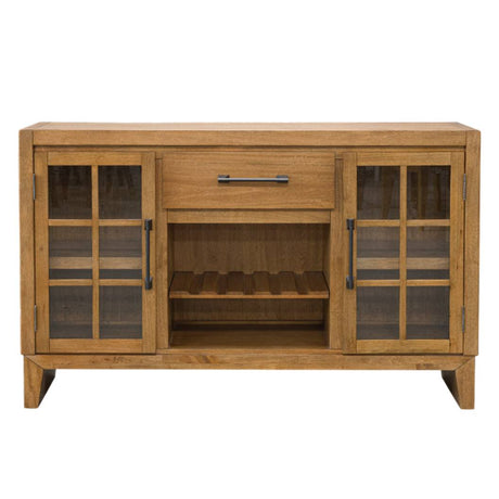 Buffet en bois brun clair avec 2 portes et 1 tiroir - Sherbana