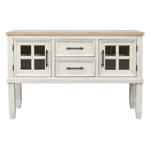 Buffet en bois bicolore avec 2 portes et 2 tiroirs - Shaybrock