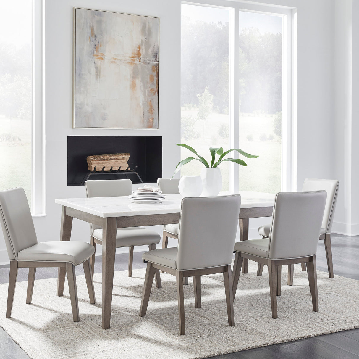 Table de salle à manger marbre blanche - Loyaska