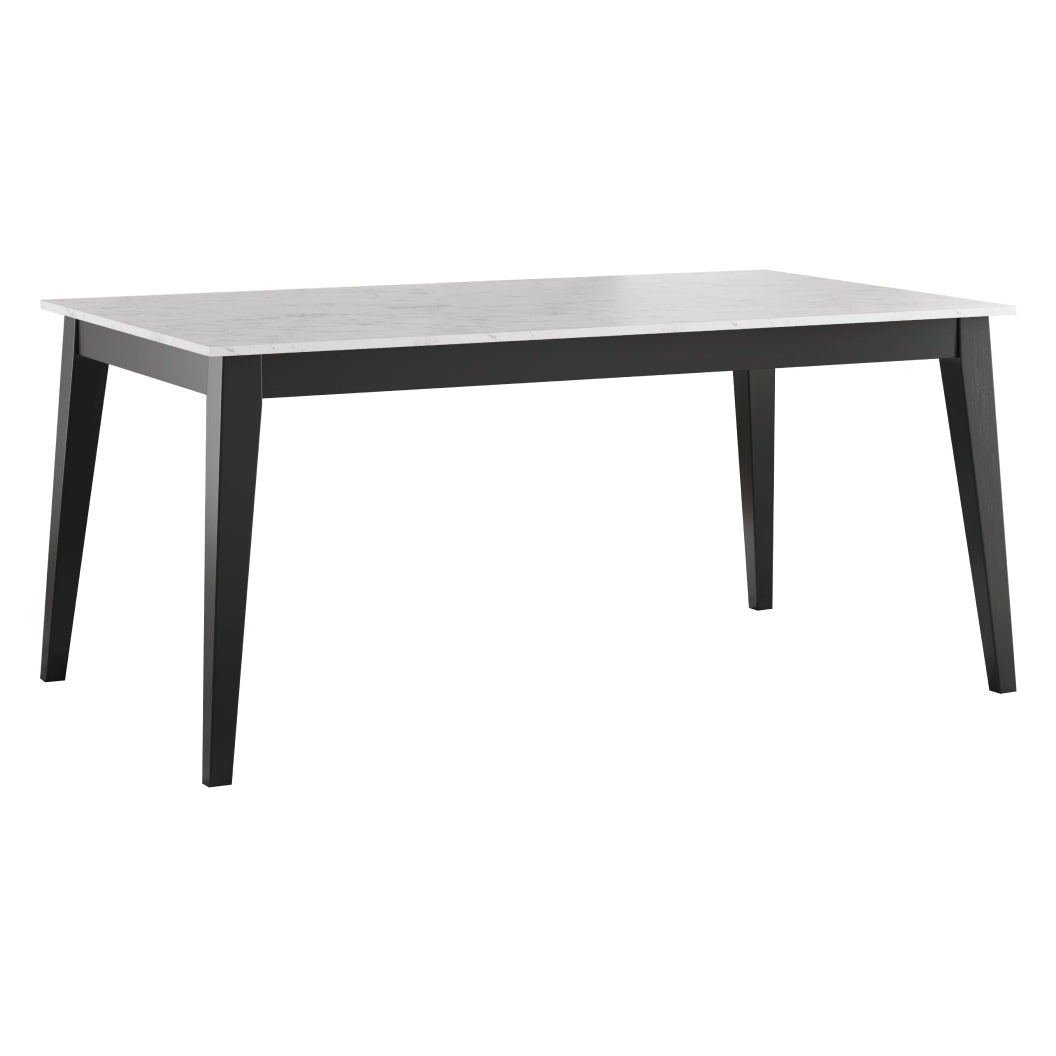 Table de salle à manger mélamine marbré blanche - Jettaya