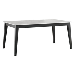 Table de salle à manger mélamine marbré blanche - Jettaya