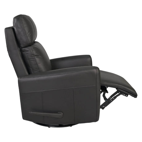 Fauteuil berçant, pivotant et inclinable en aspect cuir noir - Prague