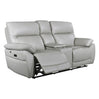 Causeuse inclinable motorisée en cuir avec console - Oakland