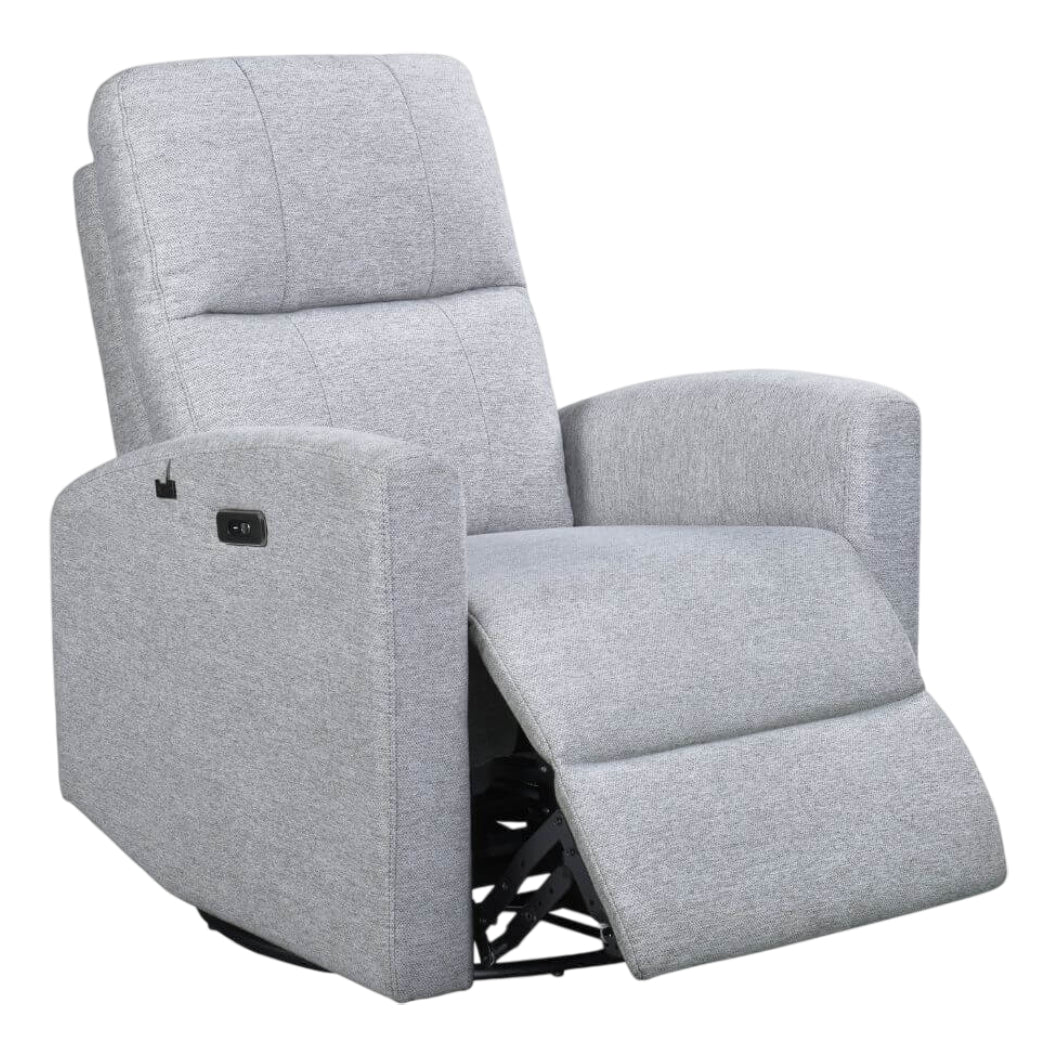 Fauteuil berçant, pivotant et inclinable en tissu gris - Florence