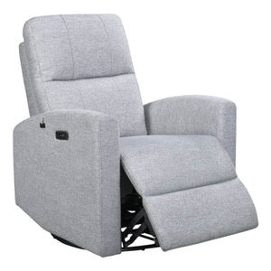 Fauteuil berçant, pivotant et inclinable en tissu gris - Florence