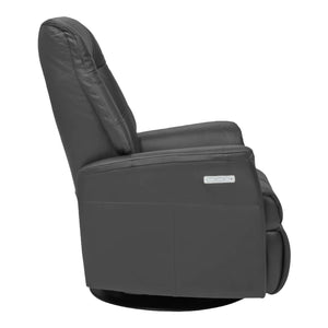 Fauteuil berçant, pivotant et inclinable motorisé en cuir gris foncé - Muru Nordic