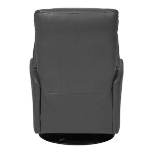 Fauteuil berçant, pivotant et inclinable motorisé en cuir gris foncé - Muru Nordic