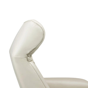 Fauteuil pivotant et inclinable en cuir ivoire avec repose-pieds - Otra Nordic