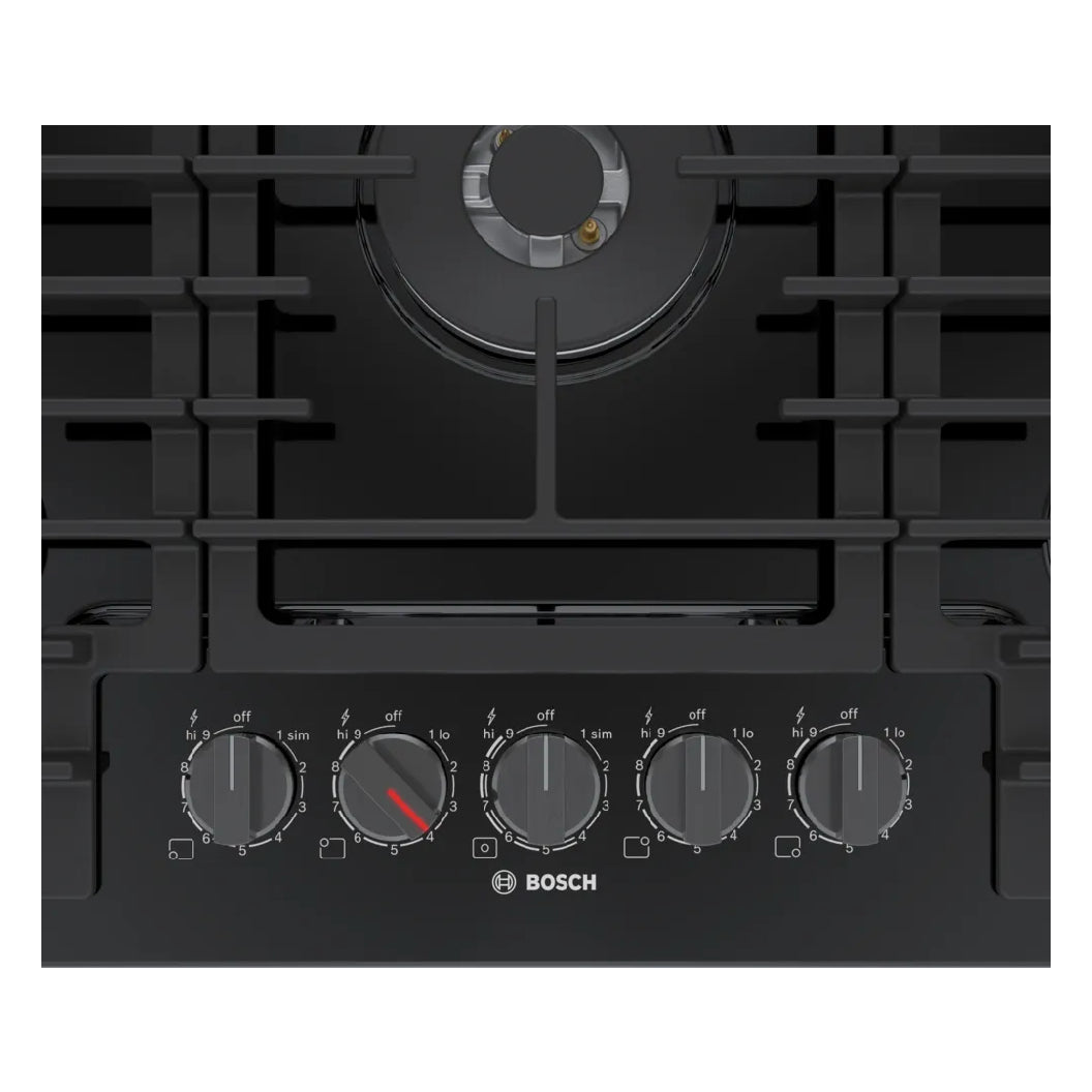Plaque de cuisson au gaz 30 po Inox noir - Série 800 avec 5 brûleurs