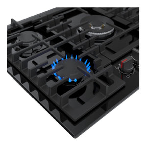 Plaque de cuisson au gaz 30 po Inox noir - Série 800 avec 5 brûleurs