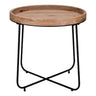 Table d'appoint ronde en bois naturel et métal noir - Jil