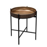 Table d'appoint ronde en métal doré et noir - Jane