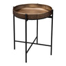 Table d'appoint ronde en métal doré et noir - Jane