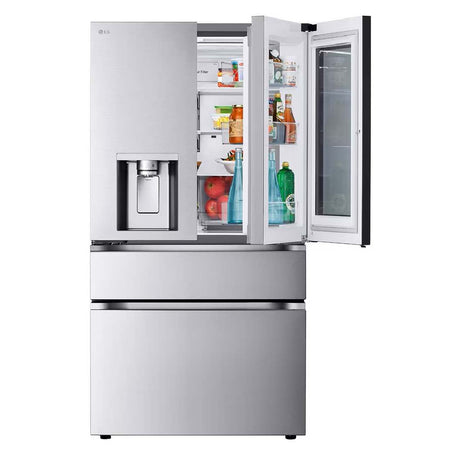 Réfrigérateur porte française 36 po, 29 pi³ 4 portes Inox avec tiroir de refroidissement polyvalent