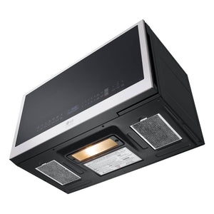 Micro-ondes à hotte 2pi³, 900W, blanc et noir