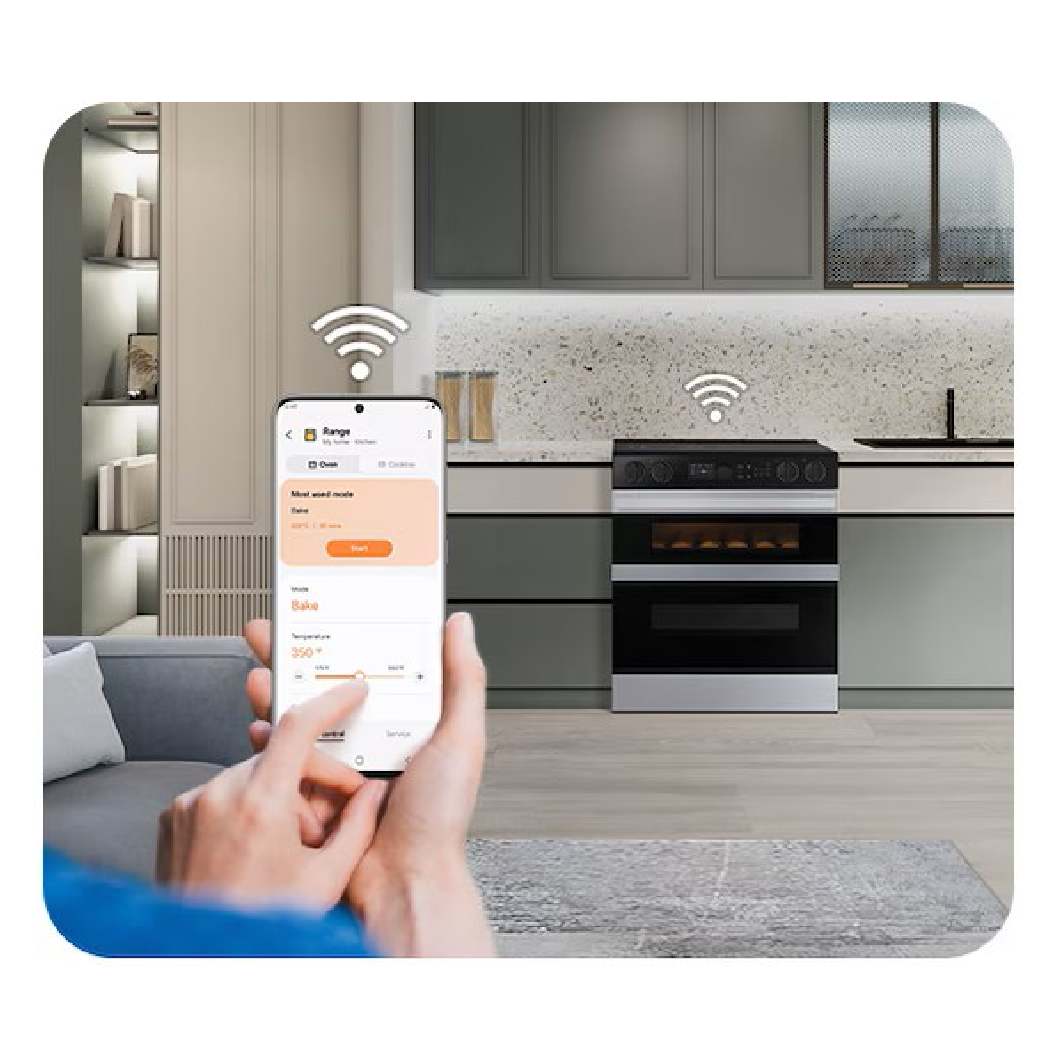 Cuisinière encastrable à induction 30 po, four double 3,4 pi³/2,7 pi³ Inox à 5 zones avec Air Fry et Wi-Fi
