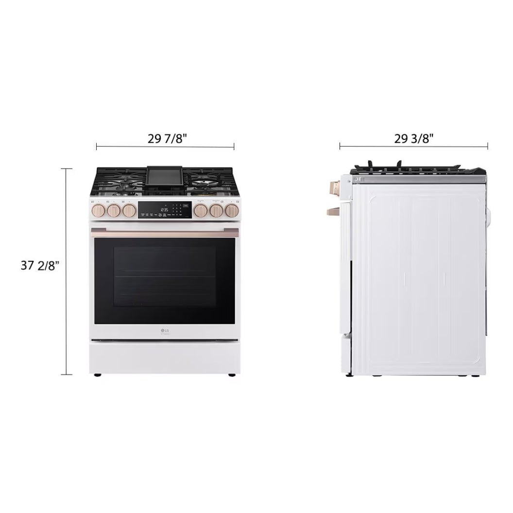 Cuisinière à induction encastrable 30 po Blanc 5 éléments, mode Turbo & Instaview
