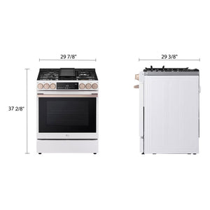 Cuisinière à induction encastrable 30 po Blanc 5 éléments, mode Turbo & Instaview