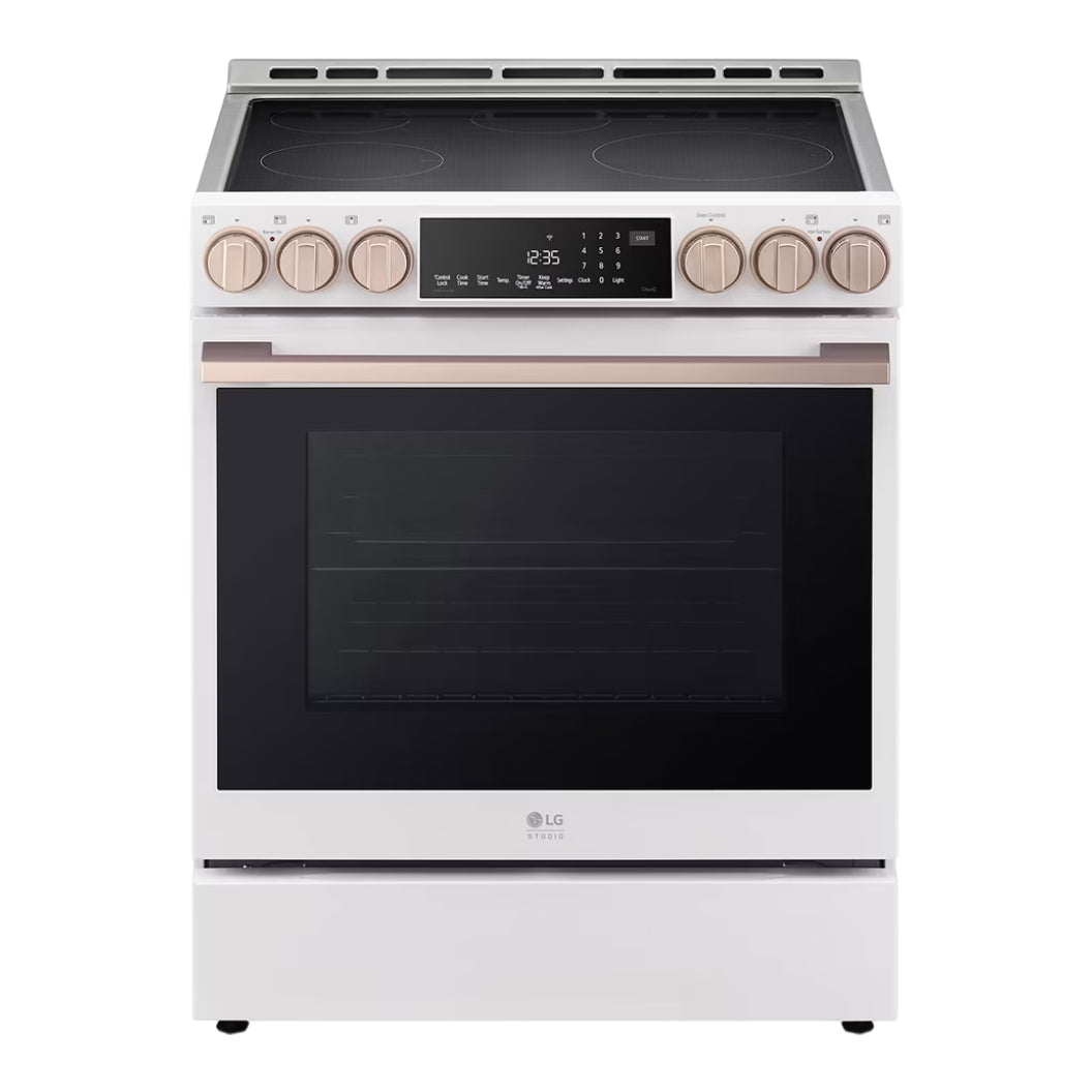 Cuisinière à induction encastrable 30 po Blanc 5 éléments, mode Turbo & Instaview