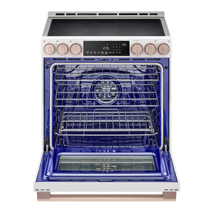 Cuisinière à induction encastrable 30 po Blanc 5 éléments, mode Turbo & Instaview