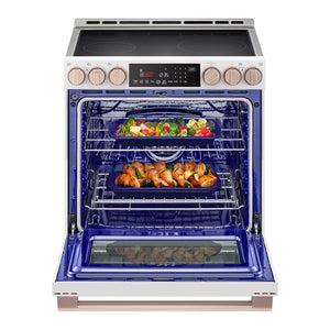 Cuisinière à induction encastrable 30 po Blanc 5 éléments, mode Turbo & Instaview