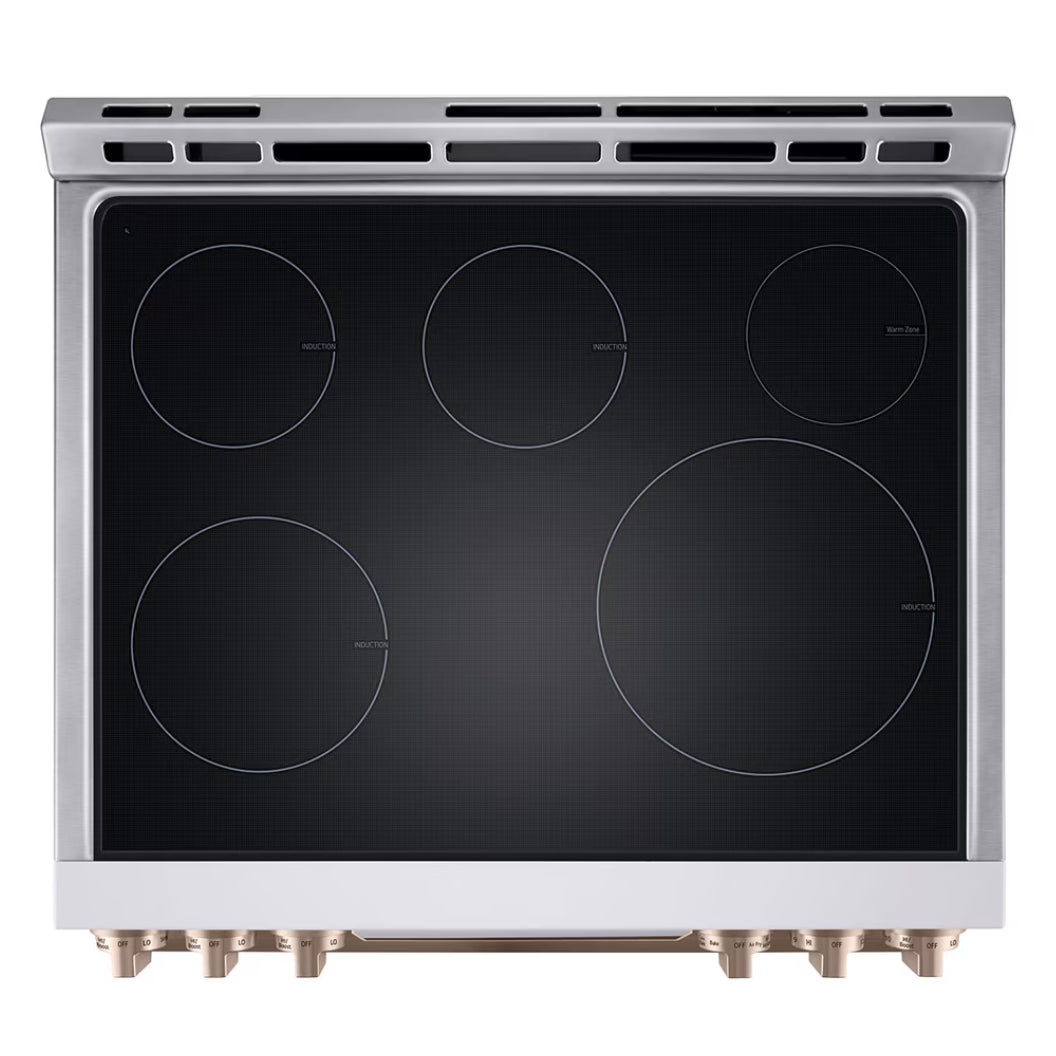 Cuisinière à induction encastrable 30 po Blanc 5 éléments, mode Turbo & Instaview