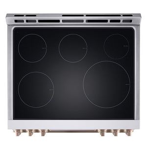 Cuisinière à induction encastrable 30 po Blanc 5 éléments, mode Turbo & Instaview