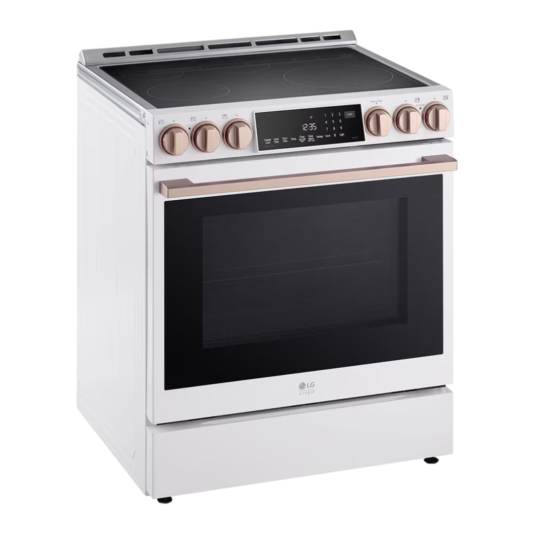 Cuisinière à induction encastrable 30 po Blanc 5 éléments, mode Turbo & Instaview