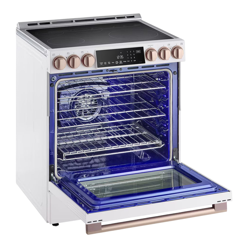 Cuisinière à induction encastrable 30 po Blanc 5 éléments, mode Turbo & Instaview