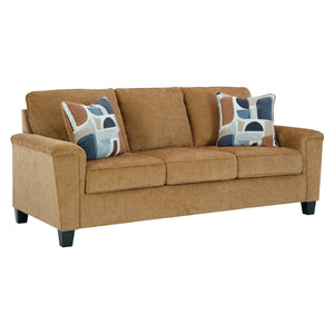 Sofa en tissu texturé miel avec coussins - Erinslane