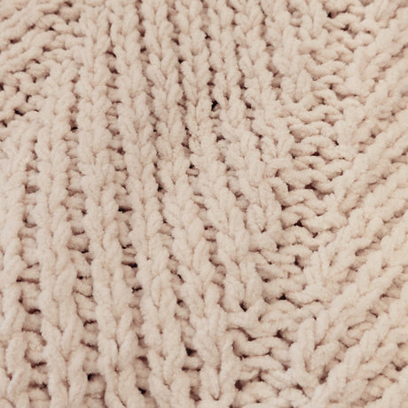 Jeté 45 x 75 po en tricot avec pompons de fourrure - Mika