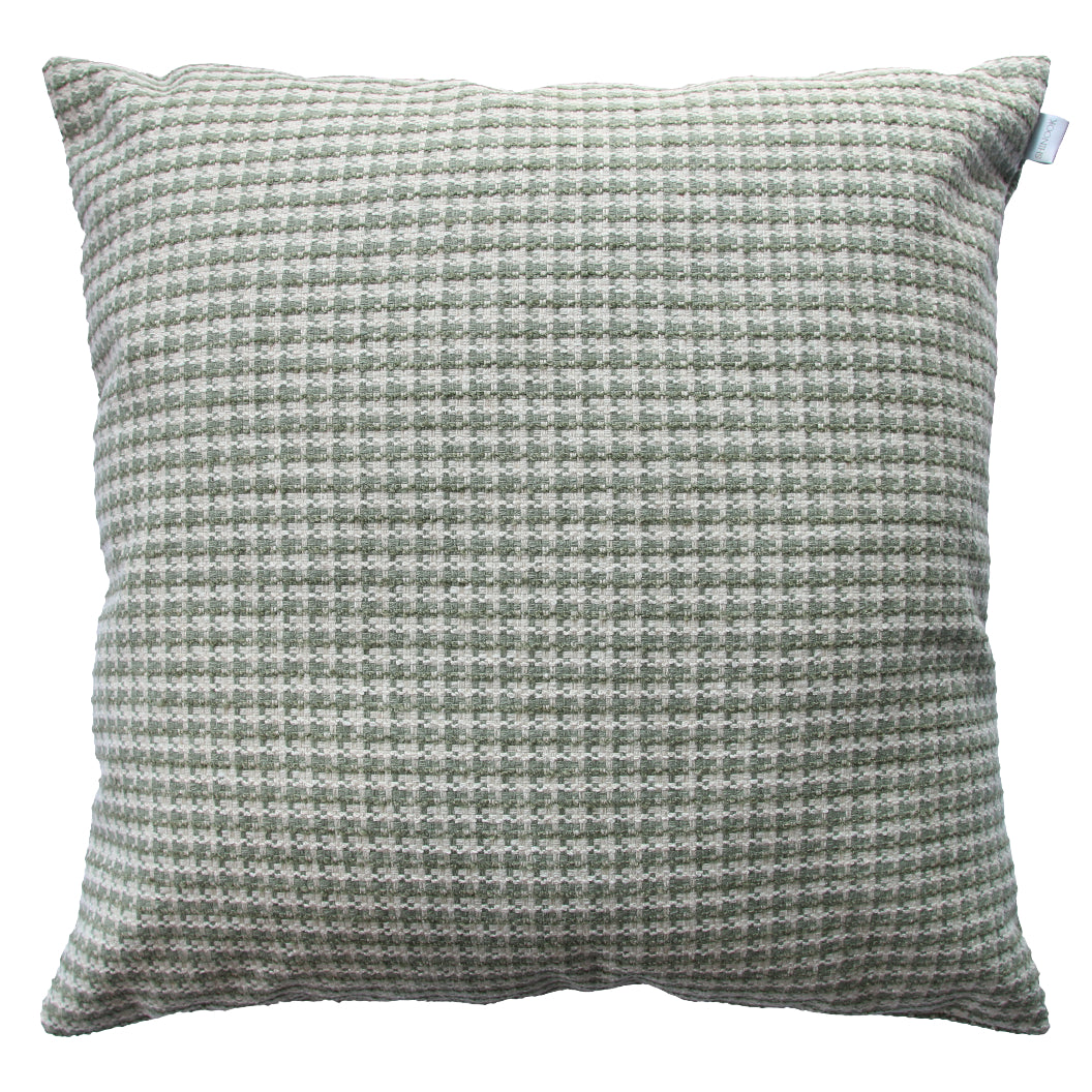 Coussin 22 x 22 po à carreaux vert - Karina