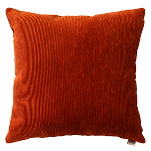 Coussin 20 x 20 po velours côtelé orange - Ricardo