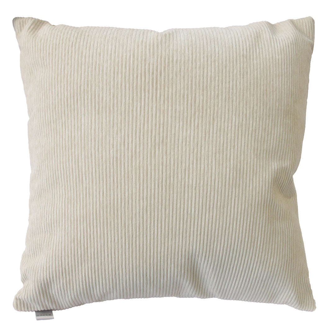 Coussin 20 x 20 po velours côtelé crème - Ricardo