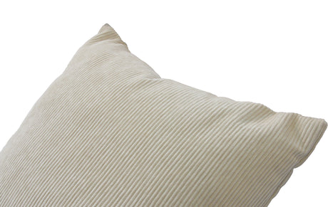 Coussin 20 x 20 po velours côtelé crème - Ricardo