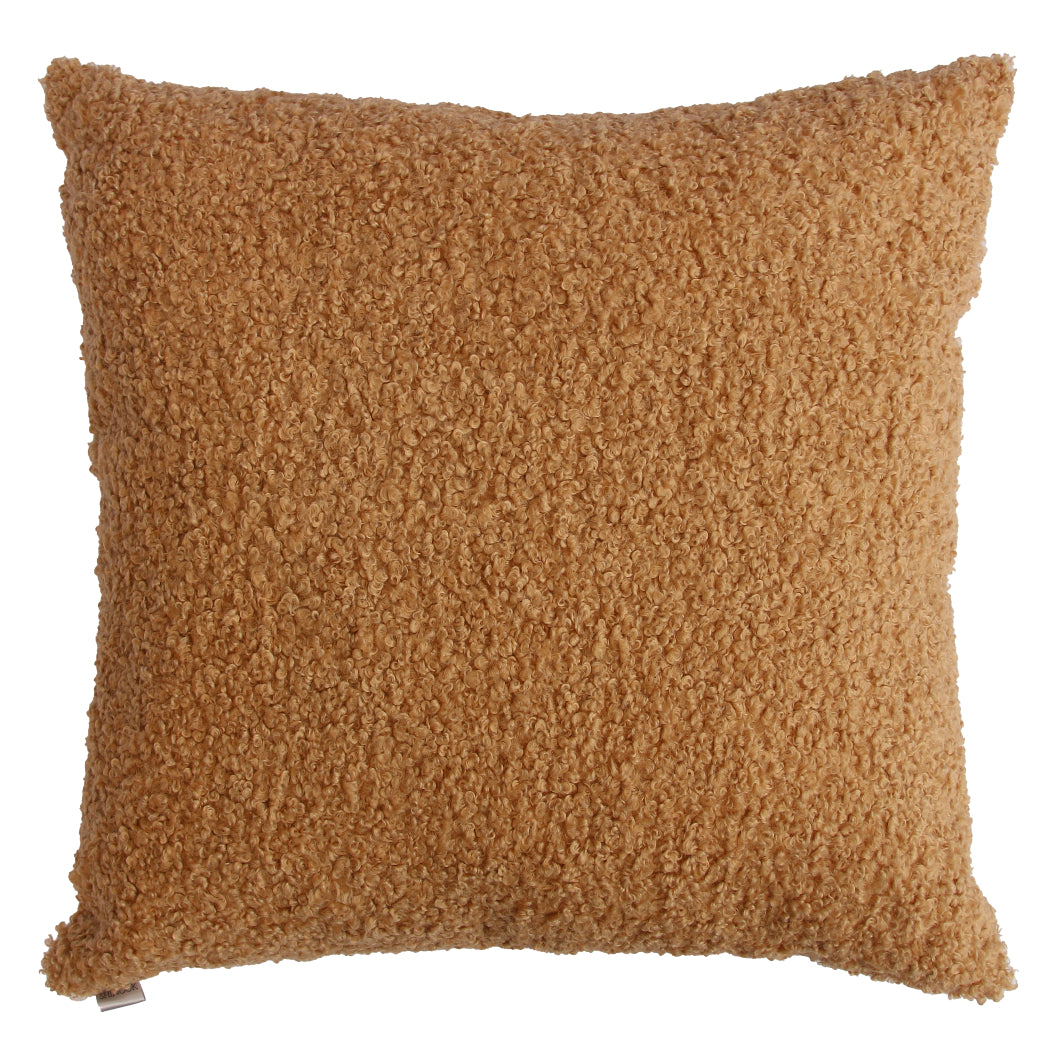 Coussin 22 x 22 po fausse fourrure brune - Brodie