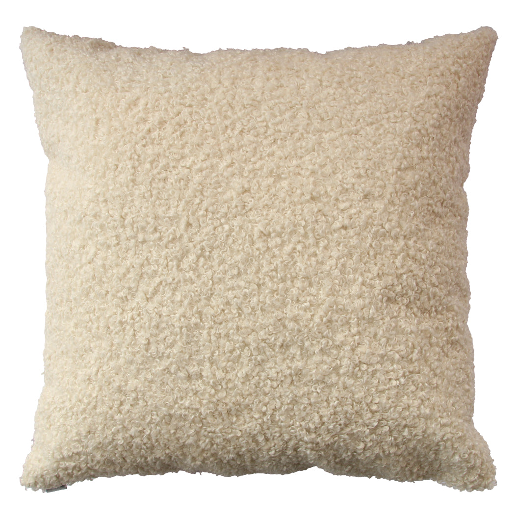 Coussin 22 x 22 po fausse fourrure crème - Brodie