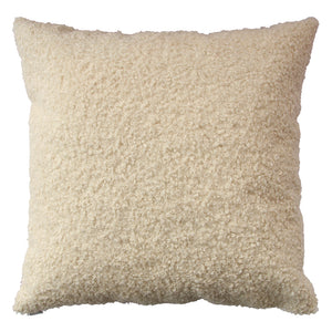 Coussin 22 x 22 po fausse fourrure crème - Brodie